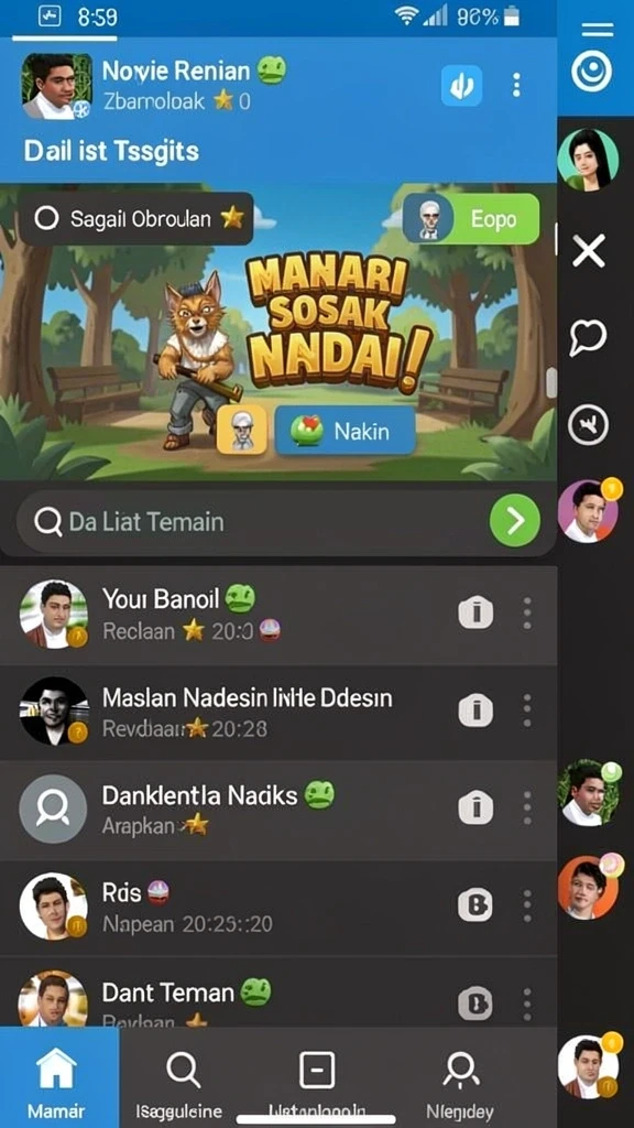 Gambar menampilkan karakter utama dalam mode bertarung.