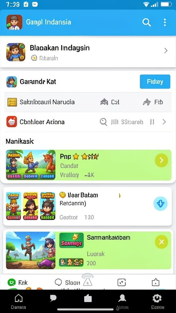 Tampilan level yang menawan dan berwarna-warni.