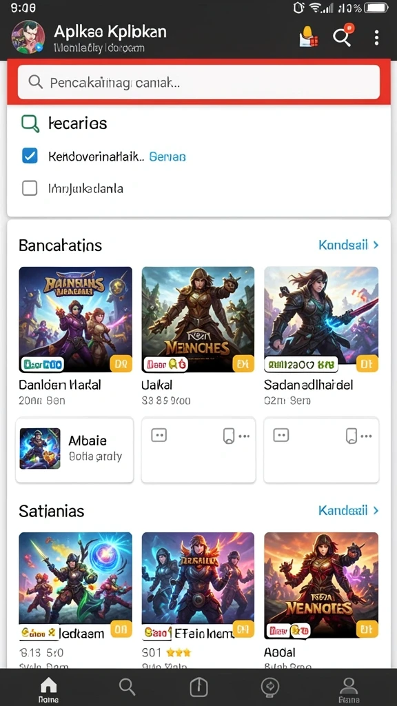 Tampilan awal aplikasi KEREN777 yang menawan.