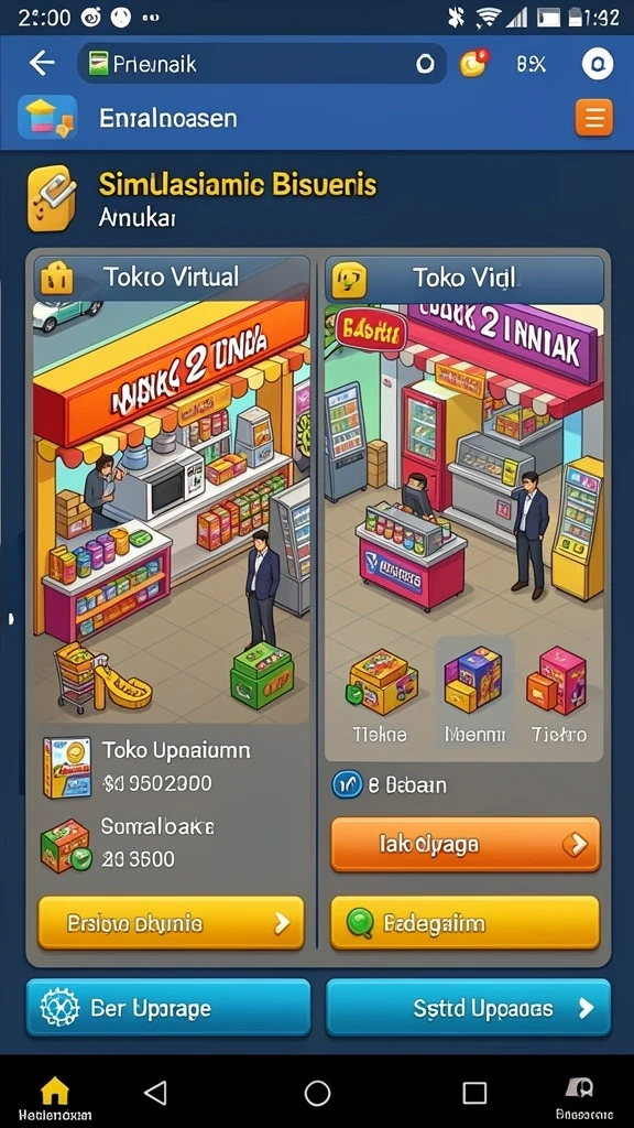 Screenshot karakter dengan berbagai kostum unik.
